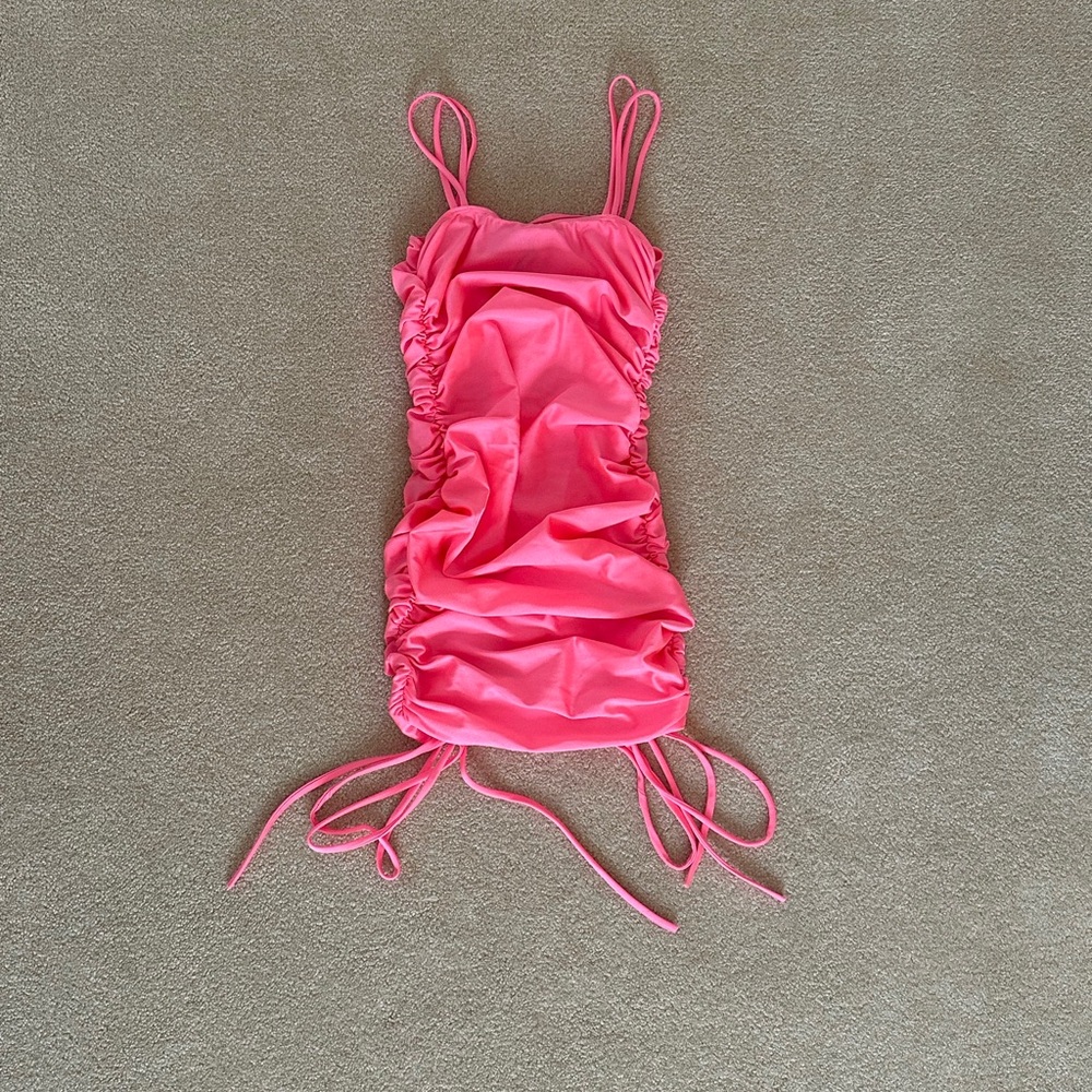 Pink Ruched Mini Dress - Picture 3 of 3